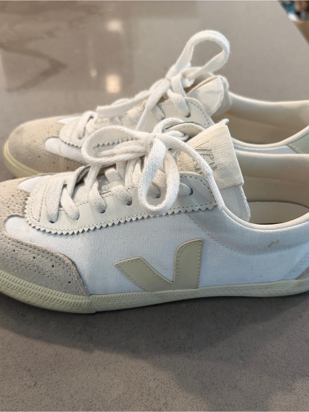 Veja Volley Canvas Sneakers in White Size 8 - Picture 3 of 5